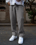 Grey Regular Fit Crinkled Trousers
