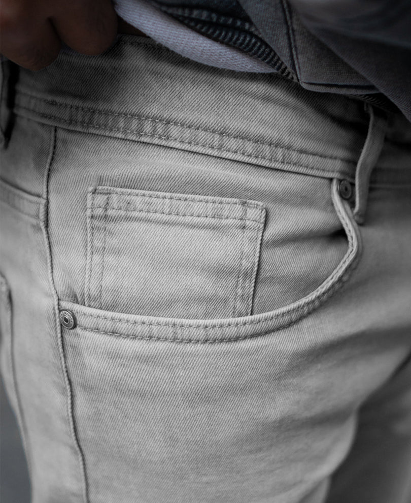 Grey Regular Fit Basic Denim Jeans
