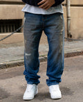 Dark Blue Baggy Distressed Jeans