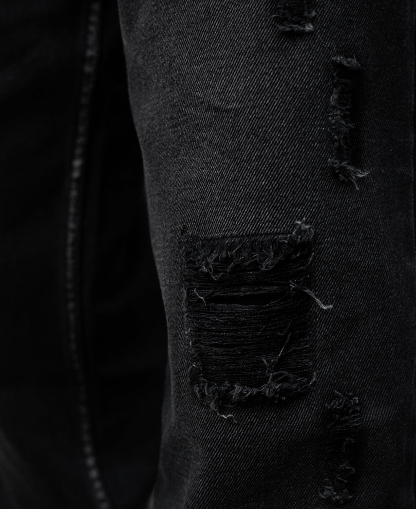 Black Distress Baggy Jeans