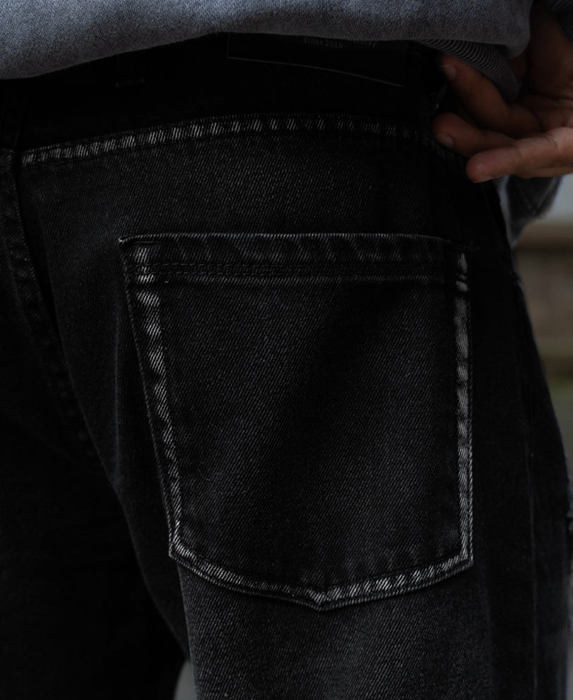 Black Distress Baggy Jeans