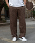 Brown Printed Baggy Fit Trackpant
