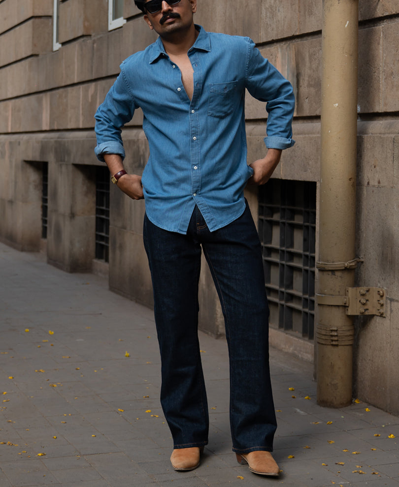 Raw Indigo Bootcut Jeans