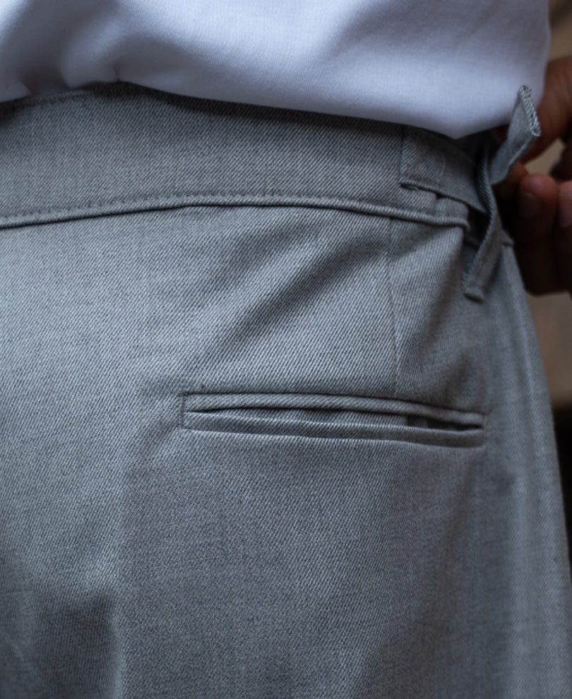 Grey Pleated Gurkha Pants