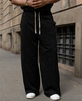 Black Baggy Fit Pleated Trackpant