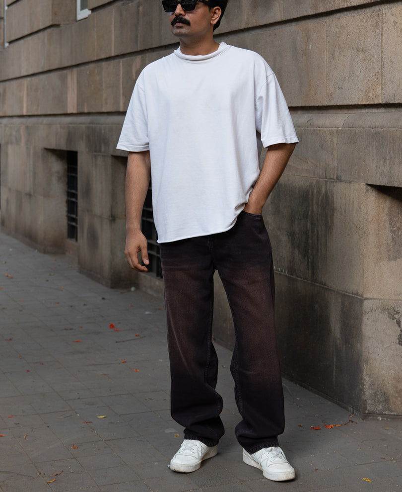 Coffee Brown Washed Jeans