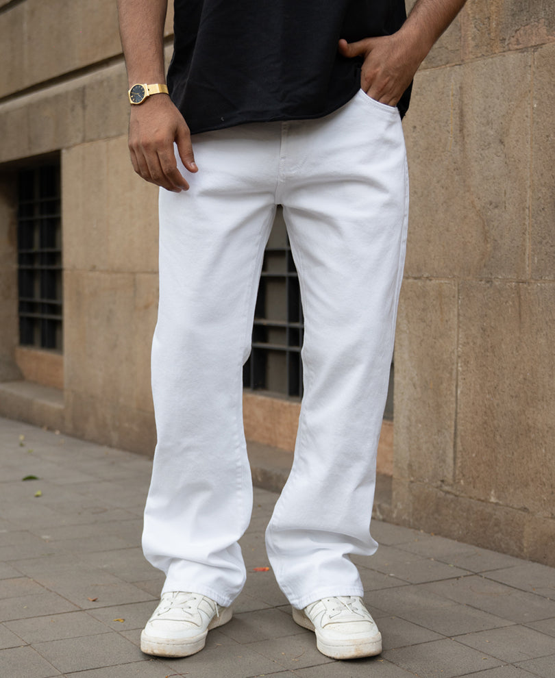 White Denim Bootcut Jeans
