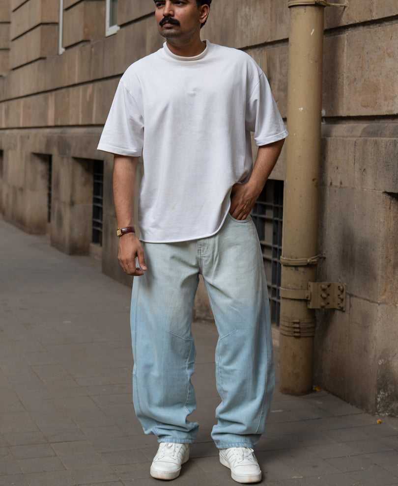 Ombre Blue Barrel Fit Jeans