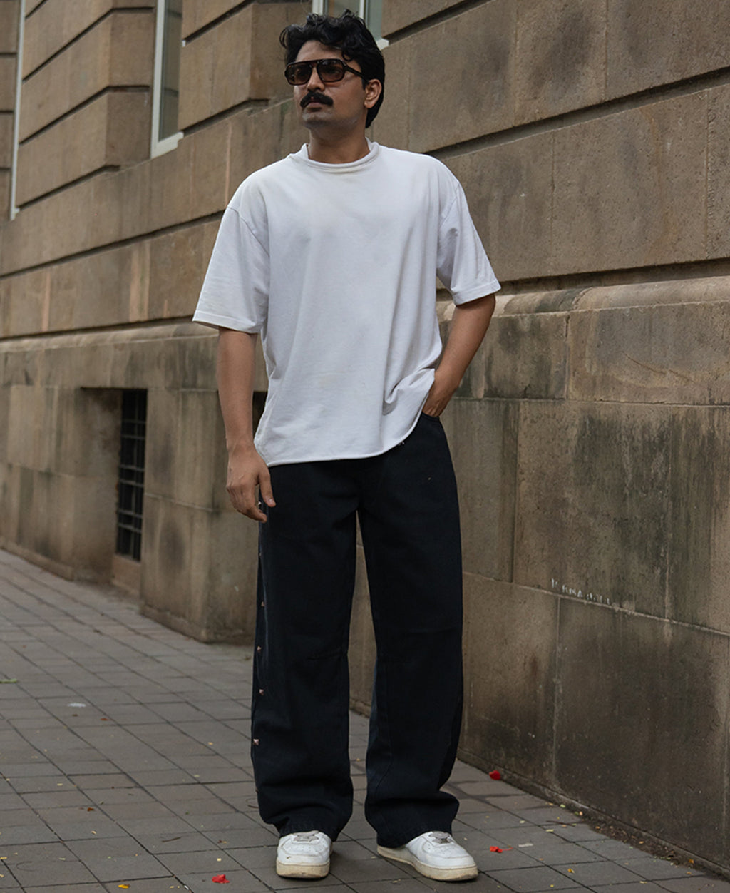 Black Studded Baggy Jeans