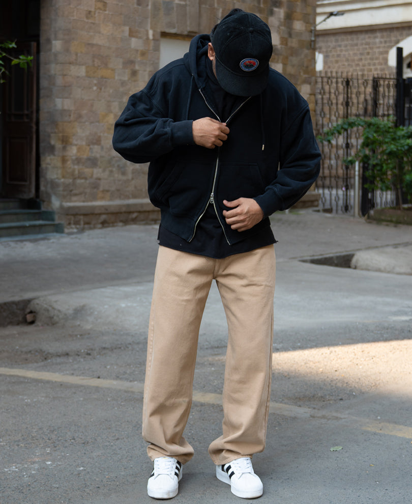 Beige Baggy Fit Jeans