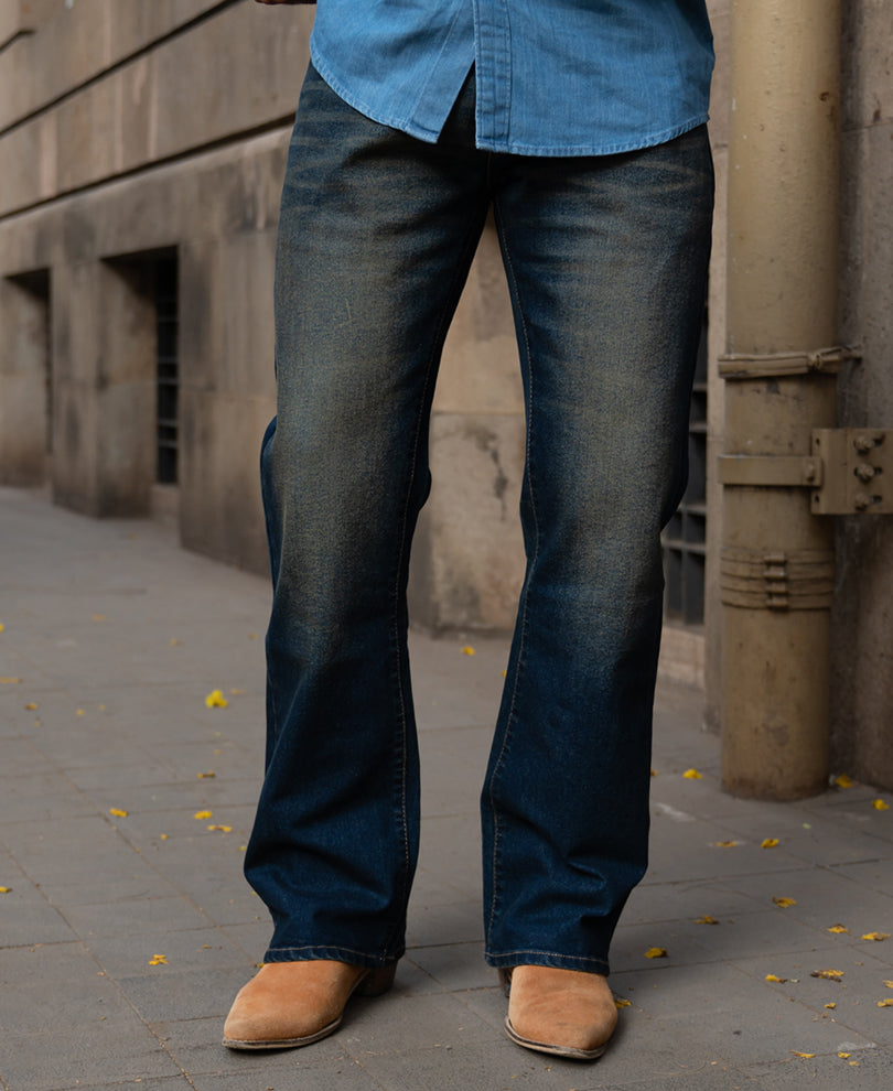 Dark Blue Tinted Bootcut Jeans