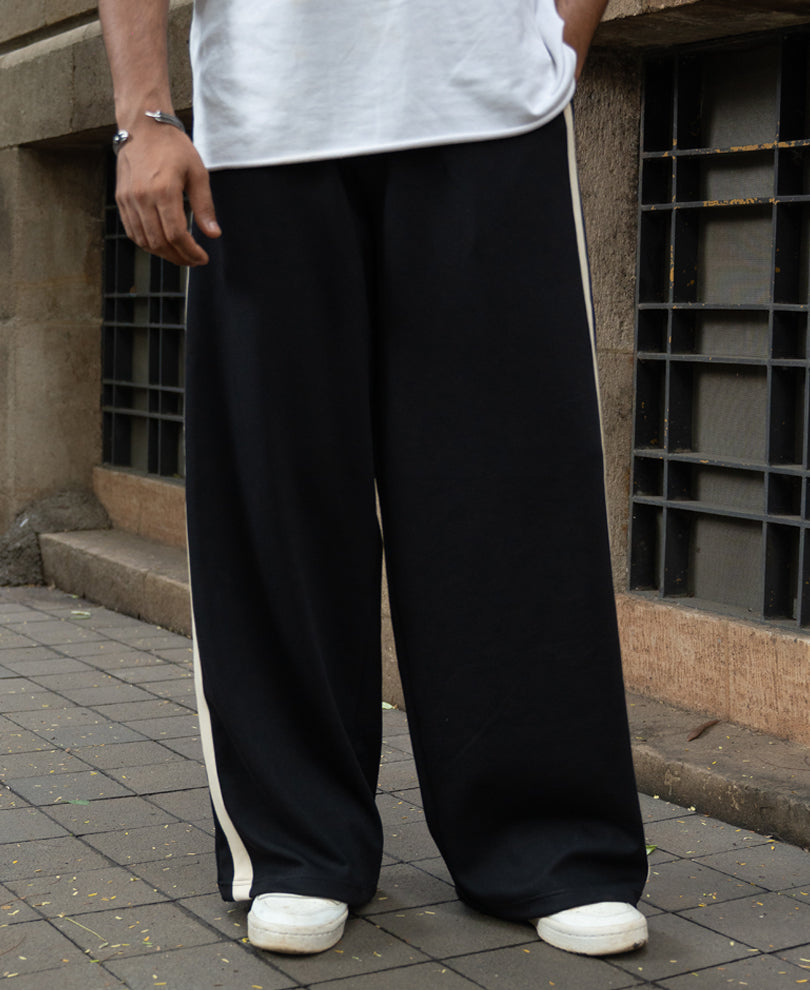 Black Contrast Detail Trackpants