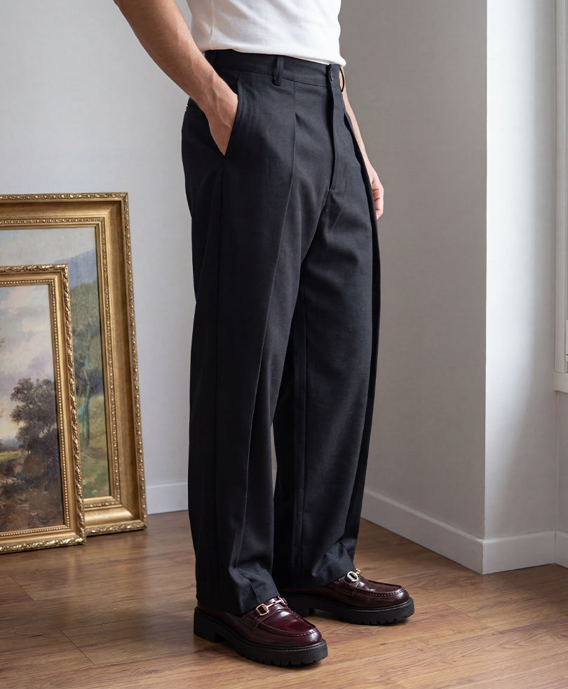 Black Pleated Trouser