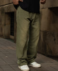Olive Washed Baggy Jeans
