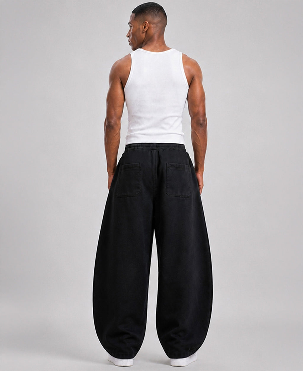 Black Barrel Fit Trackpants