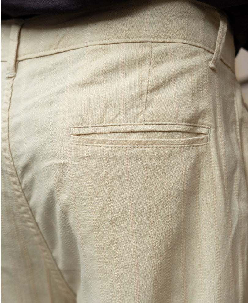 Natural Cotton Structure Trousers