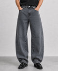 Charcoal Panelled Barrel Fit Jeans