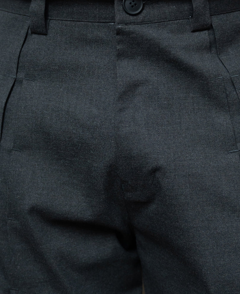 Dark Grey Pleated Trousers