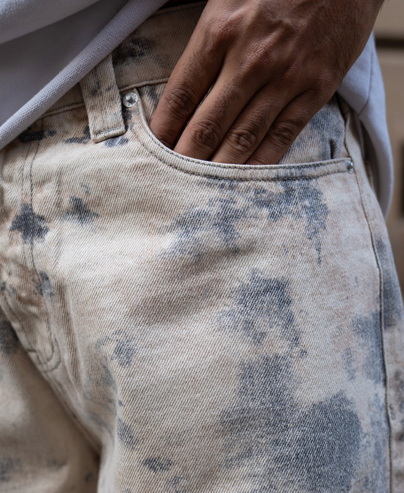 Abstract Print Baggy Jeans