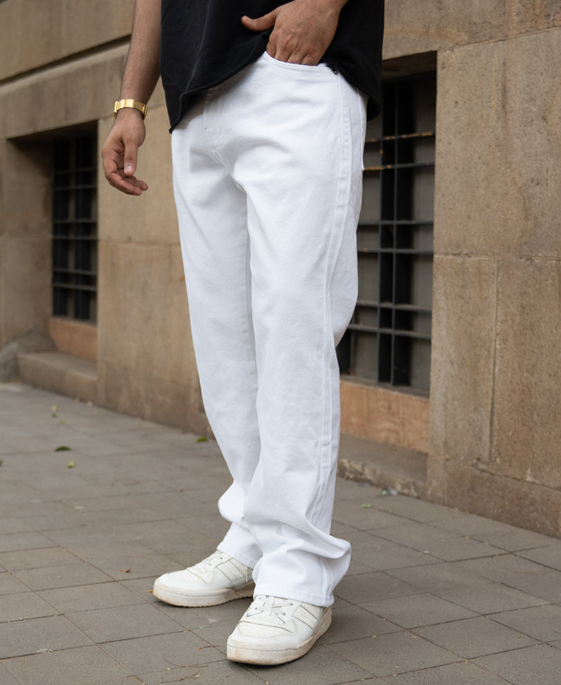 White Denim Bootcut Jeans
