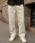 Natural Linen Blend Pleated Trousers