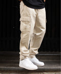 Cream Regular Fit Pocket Cargo Pant