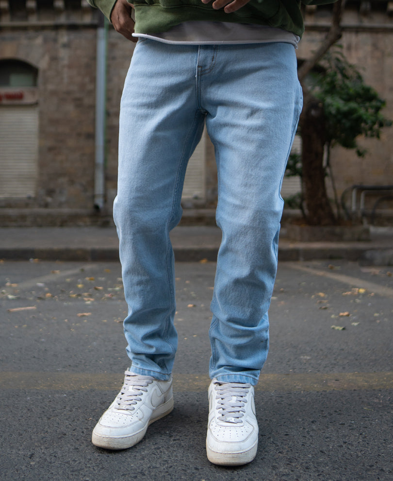 Sky Blue Denim Regular Fit Jeans