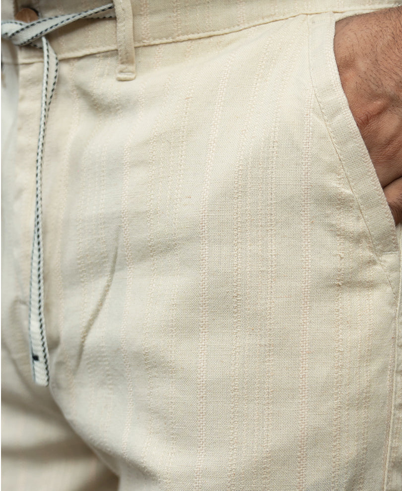 Natural Cotton Structure Trousers