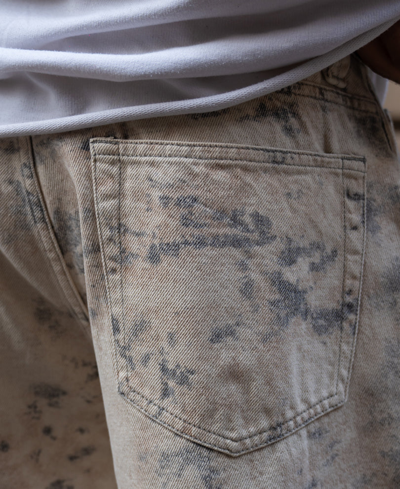 Abstract Print Baggy Jeans