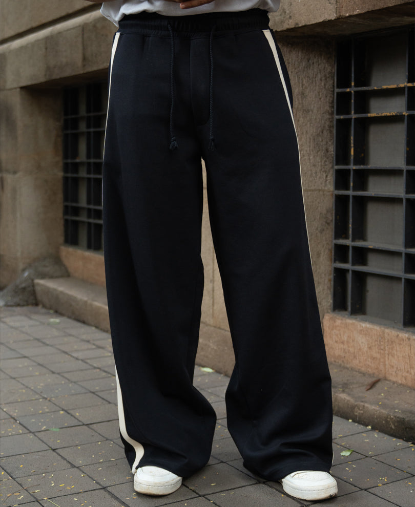 Black Contrast Detail Trackpants