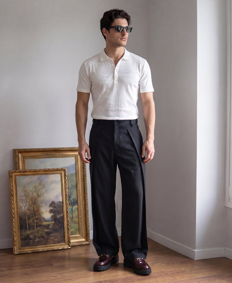 Black Pleated Trouser