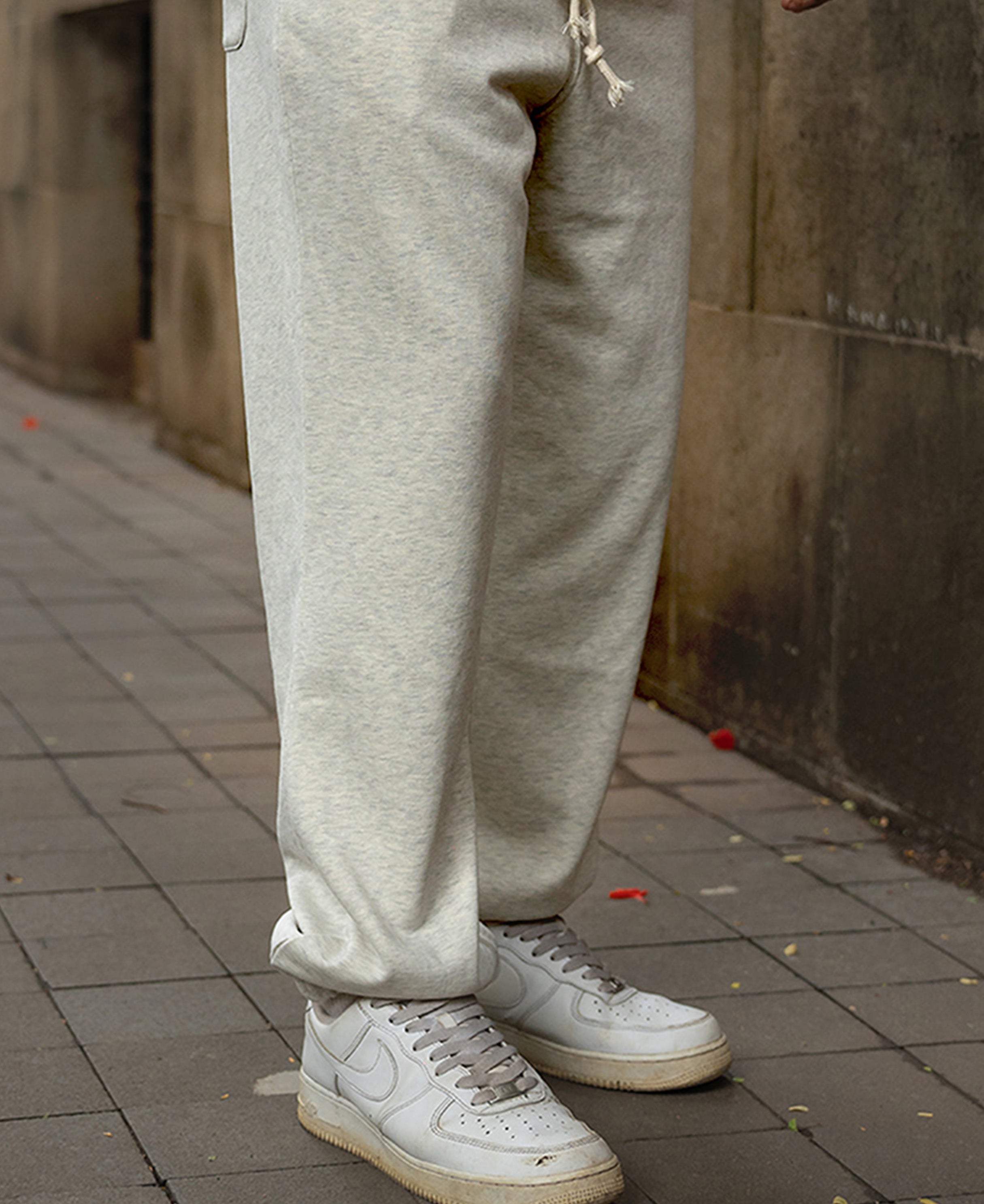 Light Beige Melange Knit Joggers