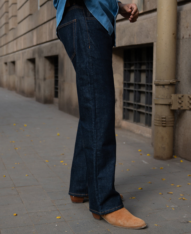 Raw Indigo Bootcut Jeans