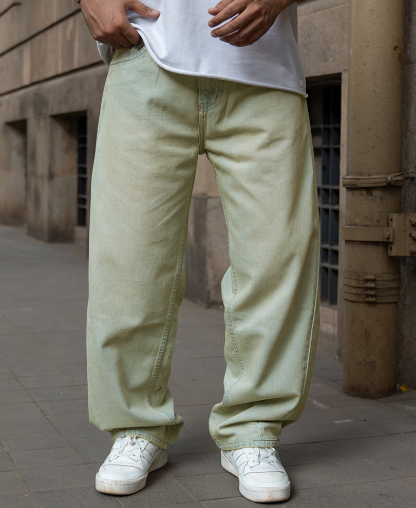 Tinted Blue Barrel Fit Jeans