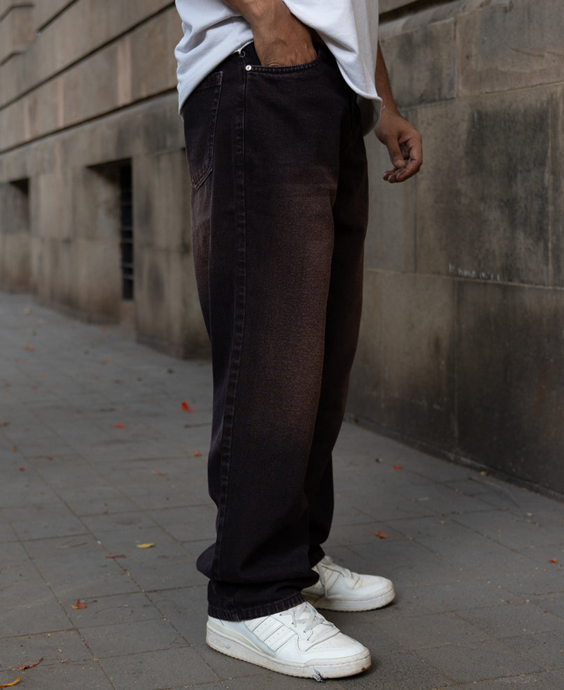 Coffee Brown Washed Jeans