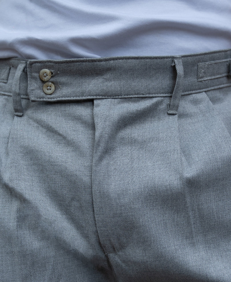 Grey Pleated Gurkha Pants