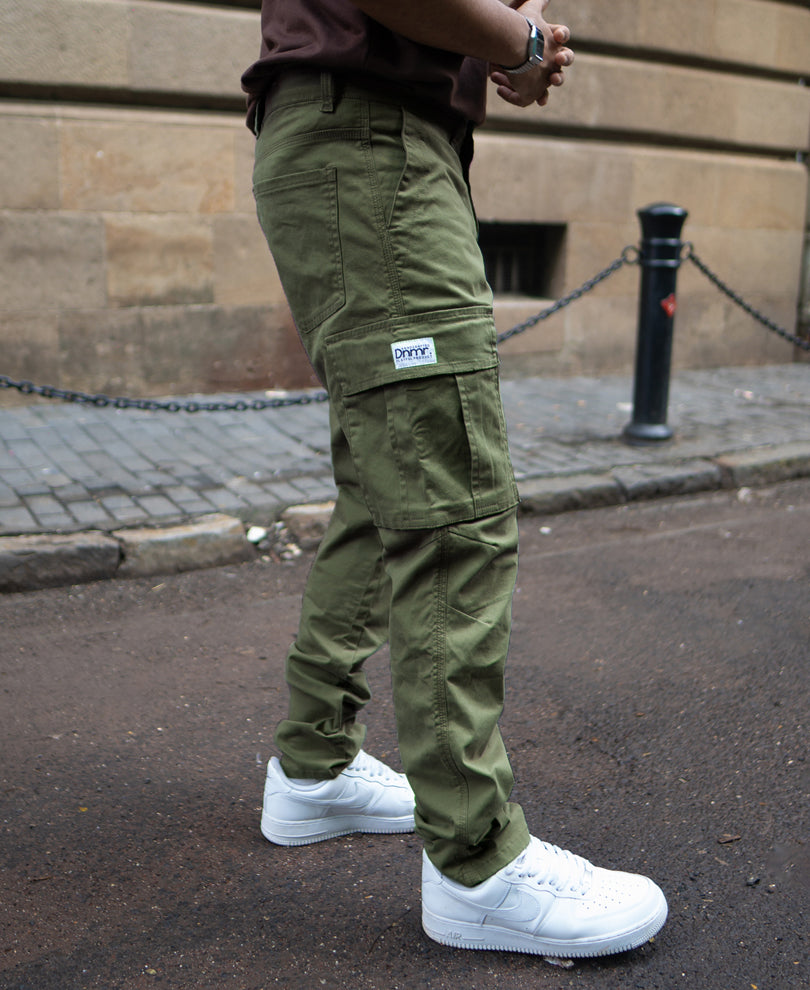 Olive Cotton Cargo Pants