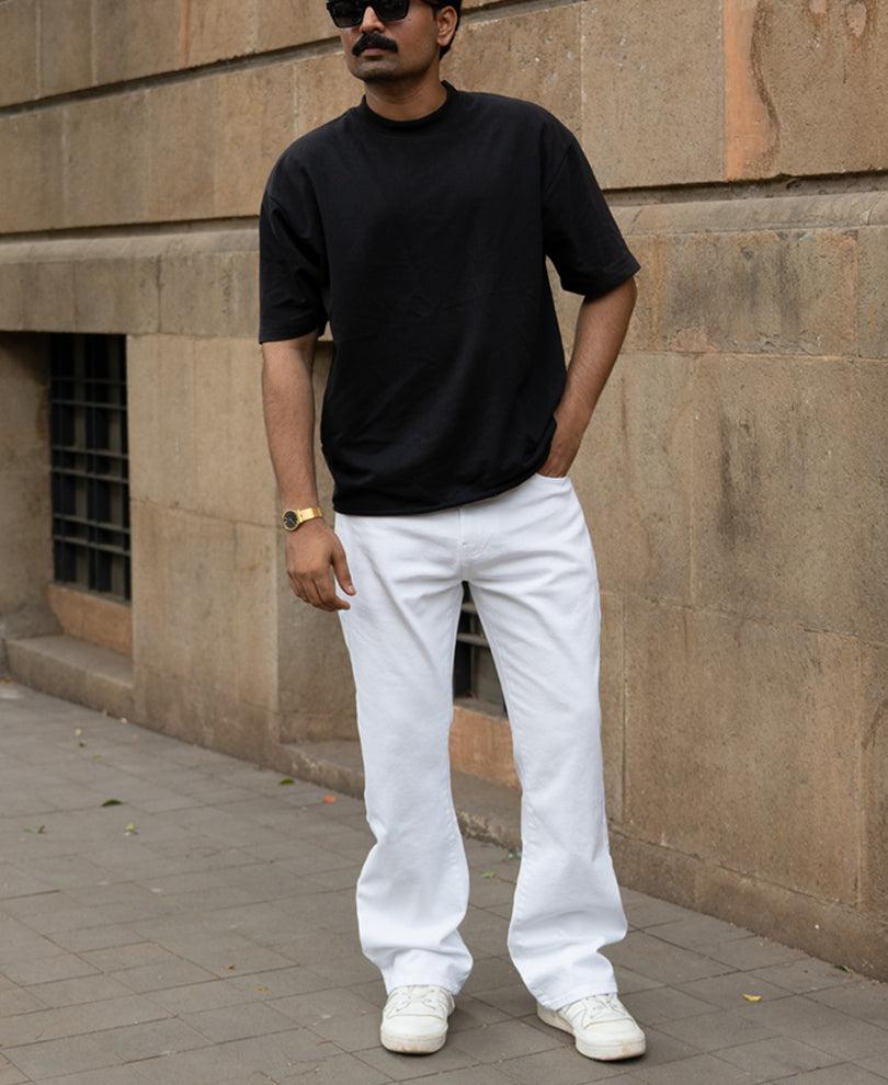 White Denim Bootcut Jeans