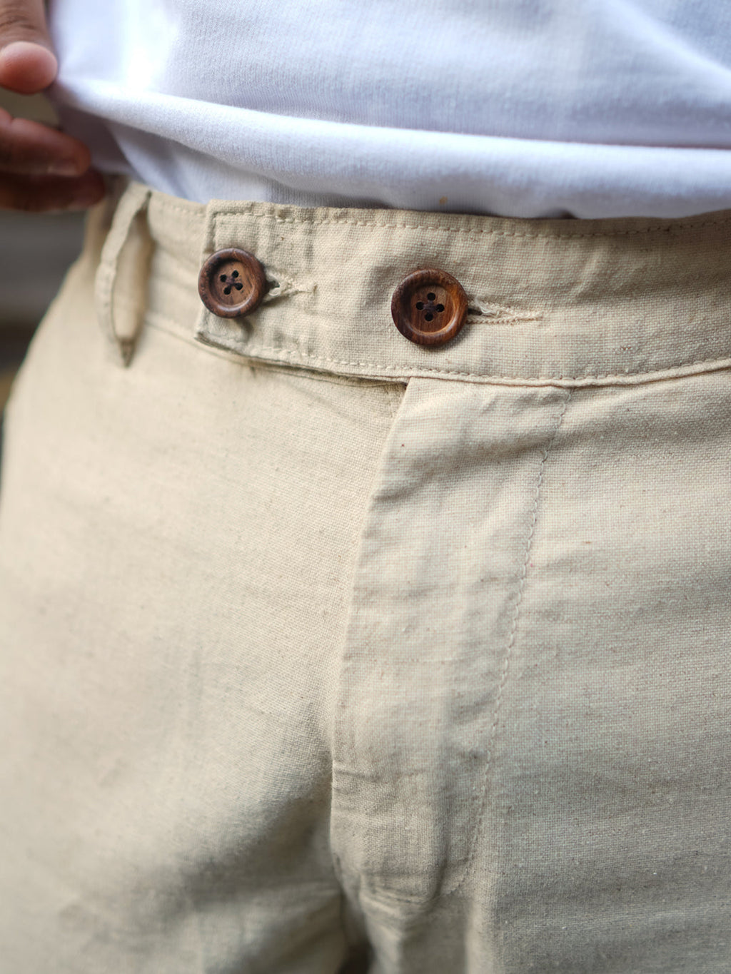 Off White Baggy Fit Linen Pants