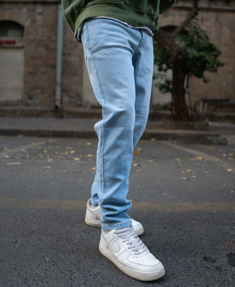 Sky Blue Denim Regular Fit Jeans