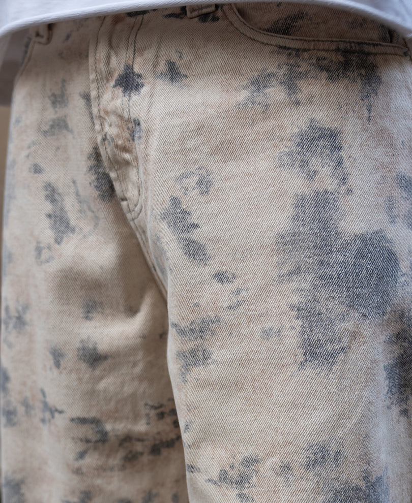 Abstract Print Baggy Jeans