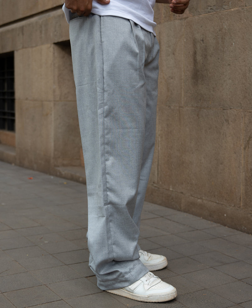 Grey Pleated Gurkha Pants
