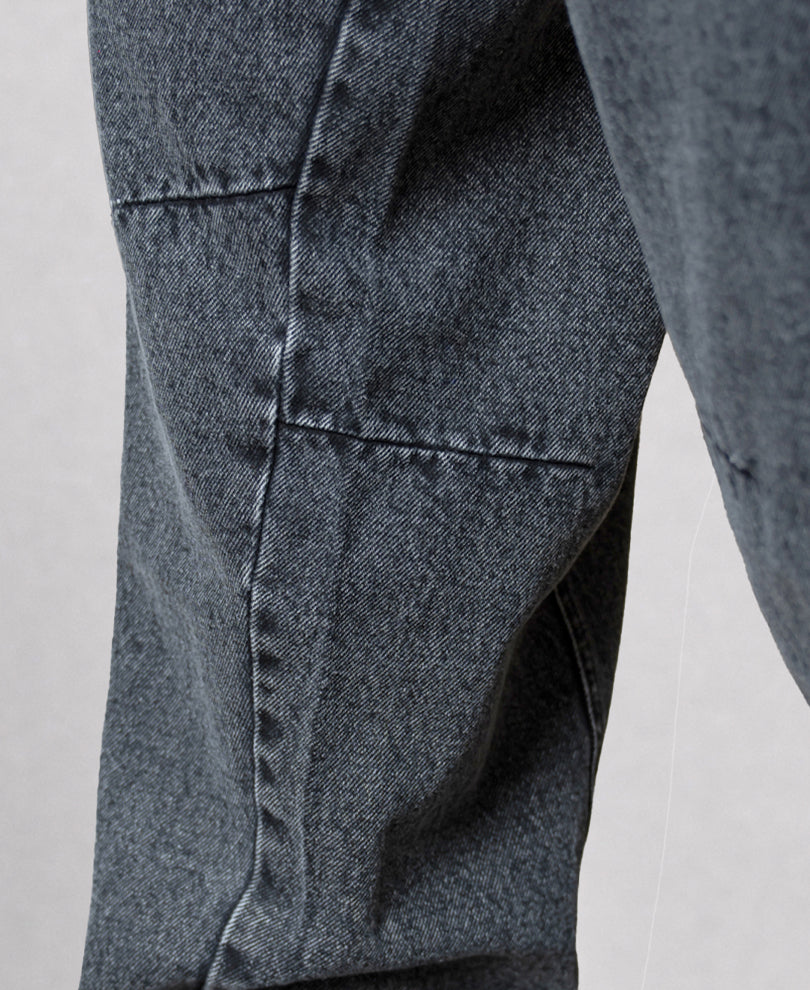 Charcoal Panelled Barrel Fit Jeans