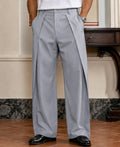Grey Pleated Baggy Trousers