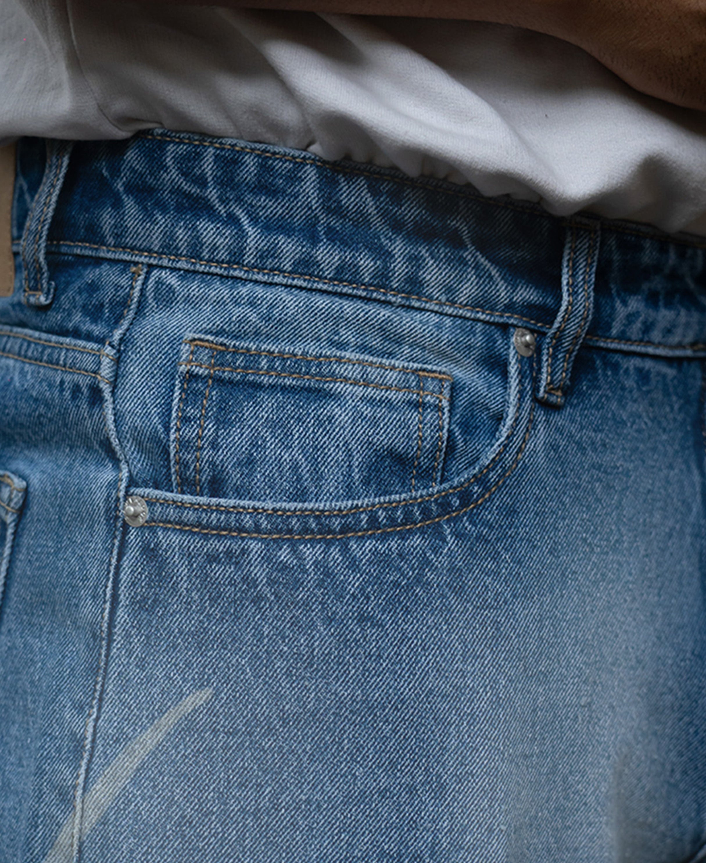 Blue Sigil Print Baggy Jeans