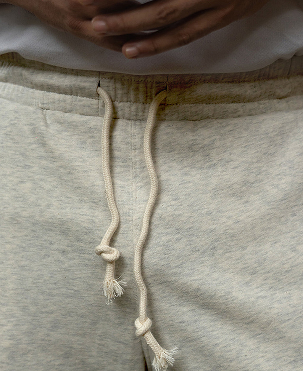 Light Beige Melange Knit Joggers