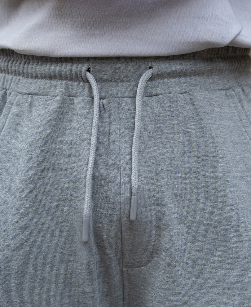 Grey Melange Barrel Fit Trackpants