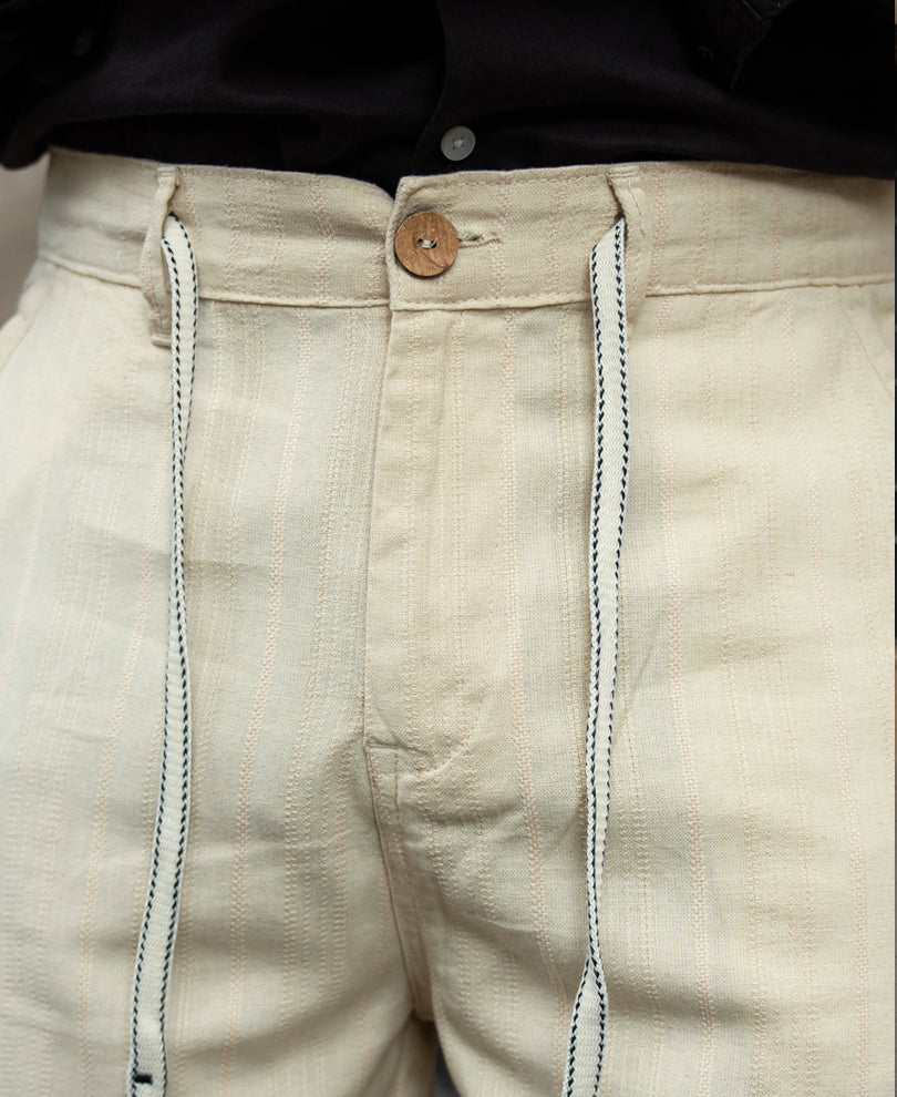 Natural Cotton Structure Trousers