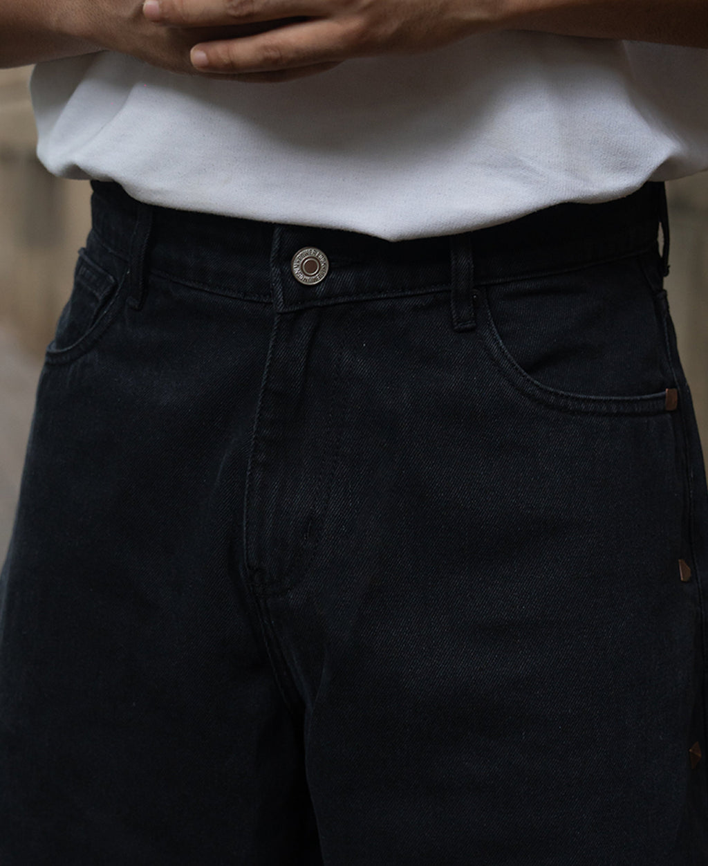 Black Studded Baggy Jeans
