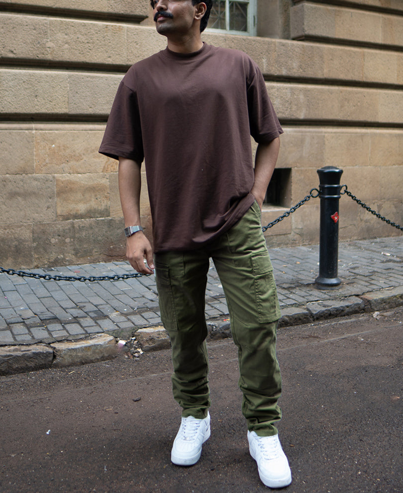 Olive Cotton Cargo Pants
